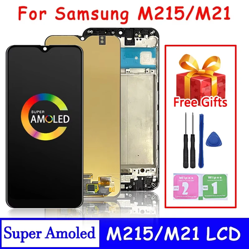 6.4''Super AMOLED M21 Lcd For Samsung  M21 2020 LCD M215 Display SM-M215F/DS LCD Screen Touch Sensor Digitizer Assembly