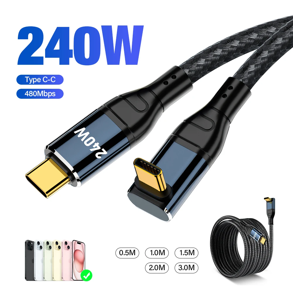 �y�Z�[�����z90�x�G���{ ���}���[�d PD 3.1 240W USB Type C to C �P�[�u�� iPhone 15 Apple iPad Macbook Vivo Samsung �f�[�^�[�d��Ή�