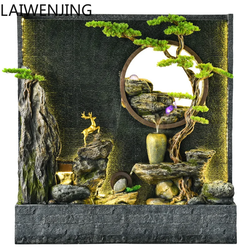 

MJY New Chinese Style Wealth-Attracting Water Curtain Wall Screen Rockery Fountain Ornament