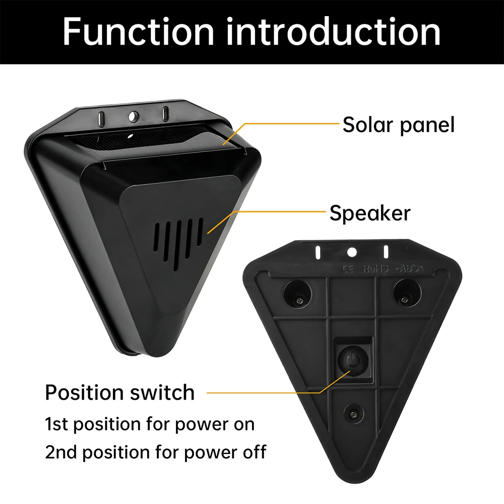 Outdoor Solar Infrared Motion Sensor Alarm 129db Siren Strobe Light IP55 Waterproof Villa Farm Yard Garden Security Alarm System