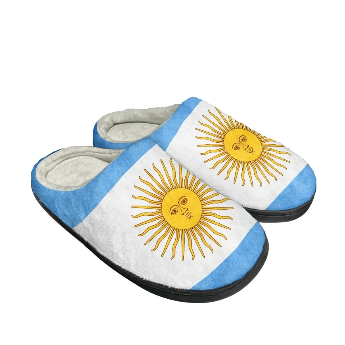 Chinelos resistentes a sujeira de algodão para meninos e meninas, padrão bandeira argentina, chinelo antiderrapante para casa, calçado de inverno, nova moda