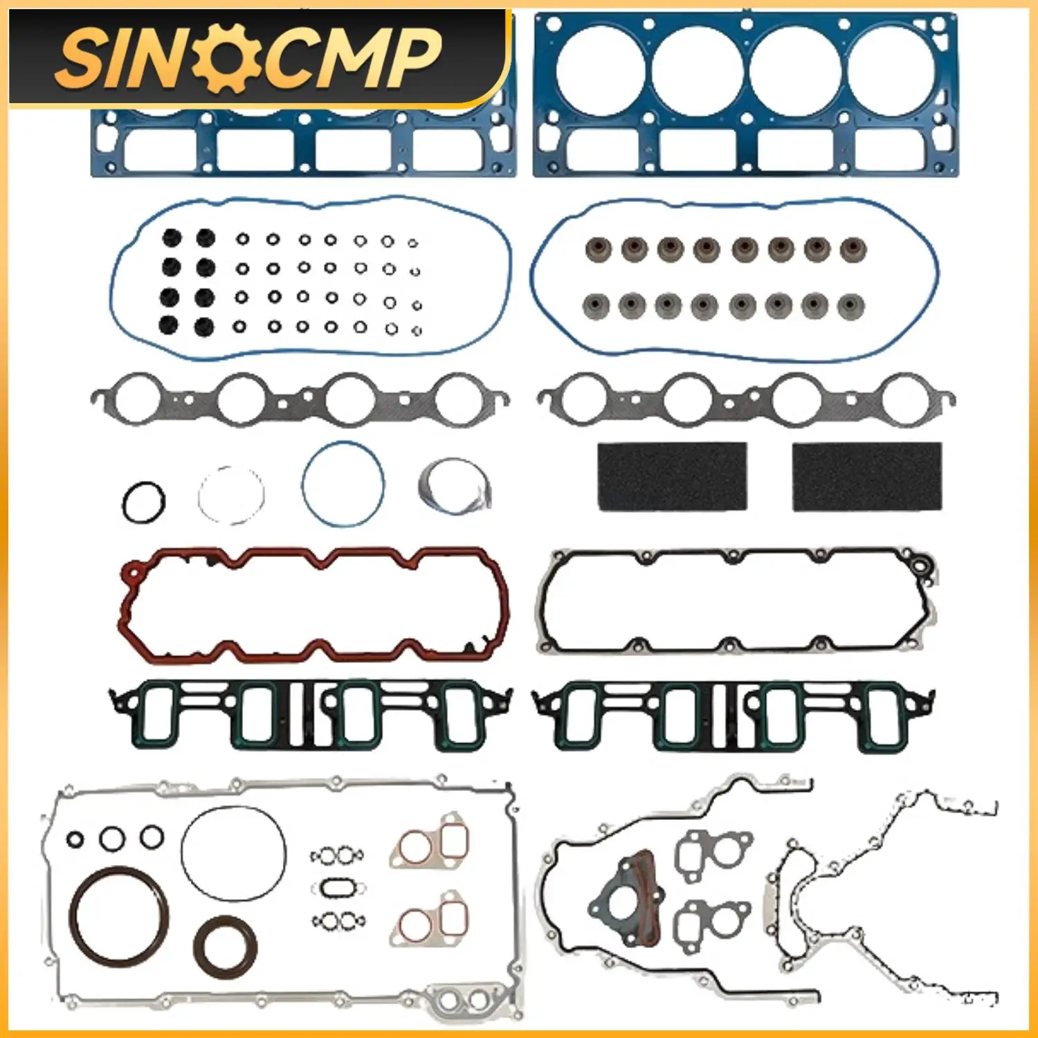 1set Engine Overhaul Gasket Seals Kit For 07-14 Cadillac Chevrolet GMC Sierra 6.0 6.2 OHV HS26192PT-6 CS9284-1