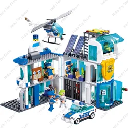 Sluban SWAT Police Station Military City Model Set Prison Car Policeman Figures Building Blocks DIY Hot Toys for Kids Boys Gifts