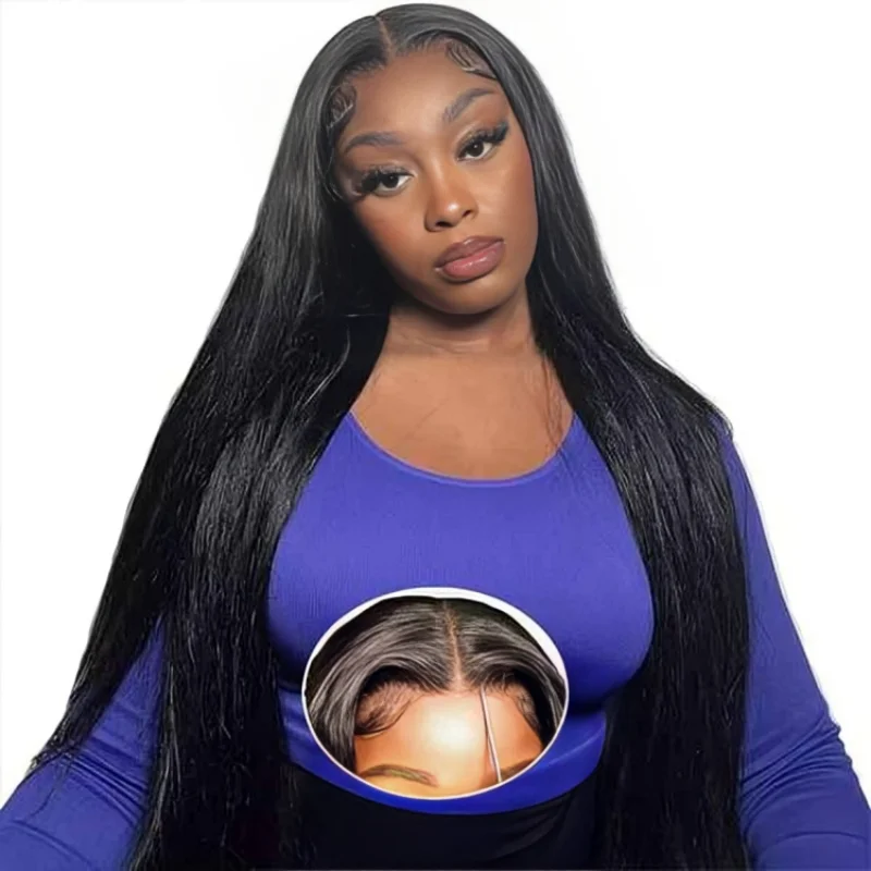 

Pre Plucked Lace Human Hair Black Pre Cut Glueless Straight Lace Wig 5x5 Lace Front Wigs 4x4 Wigs Ready To Wear 100% Brazilian