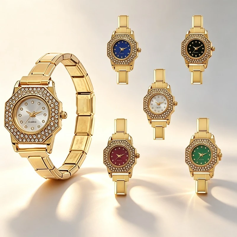 Fashion Detachable Italian Modular Quartz Watch For Women Fashion Detachable Combination Modular Ladies Wrist Quartz Watch