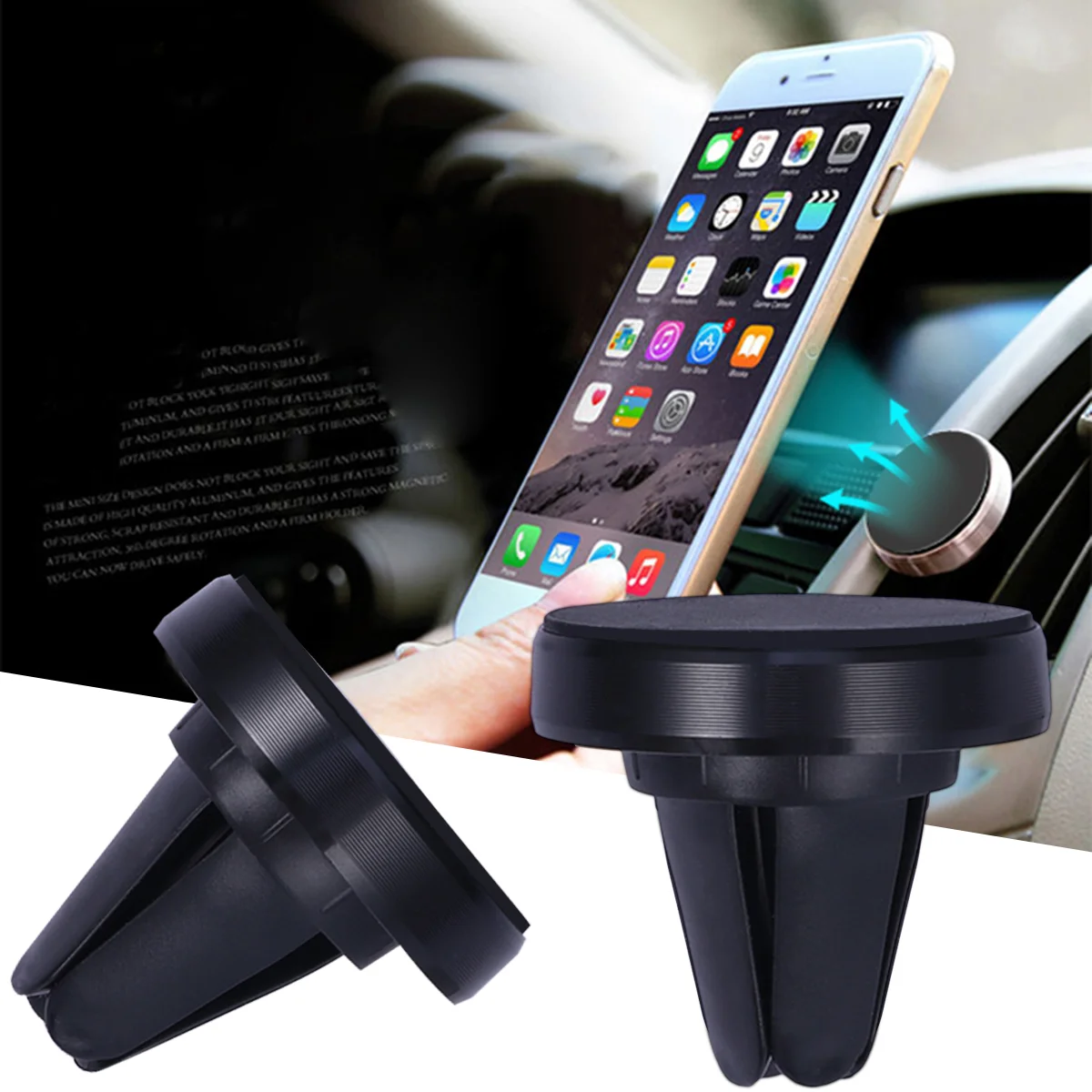 

Easy Installation Phone Mount Magnetic Car Holder for Cell Portrait to Landscape GPS Safety Base