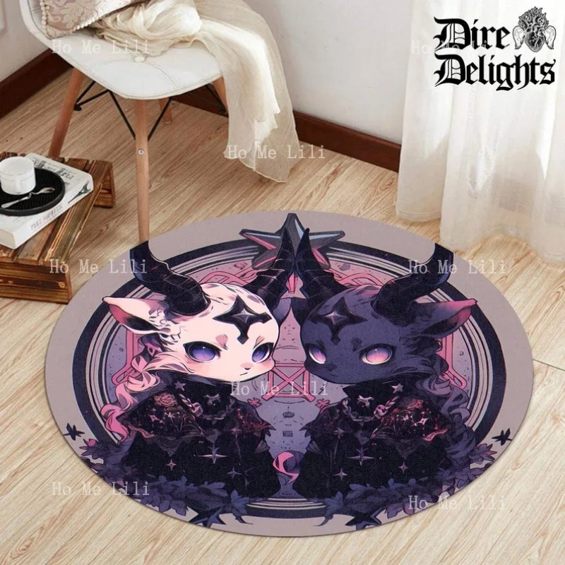 Picture 4: Demons Anime Monsters Kawaii Carpet Gothic Decor Mat Goth Harajuku Round Rug Gothcore