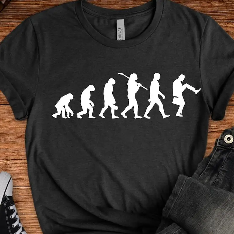 Monty Python Silly Walk Evolution Of Man T-Shirt