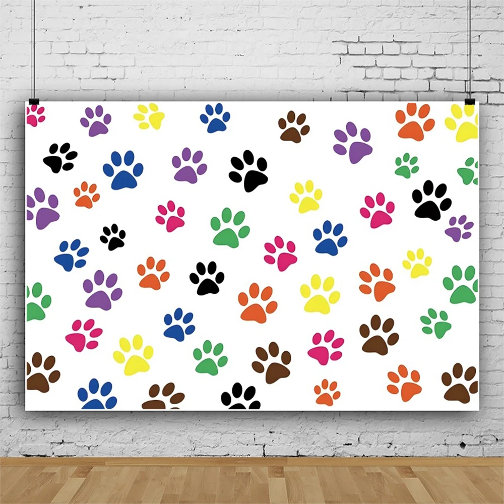 خلفية التصوير الفوتوغرافي بطباعة مخفية ، استحمام الطفل ، حفلة دورية لمخلب الكلب ، ديكور طاولة كعكة عيد الميلاد الأول ، خلفية الصورة