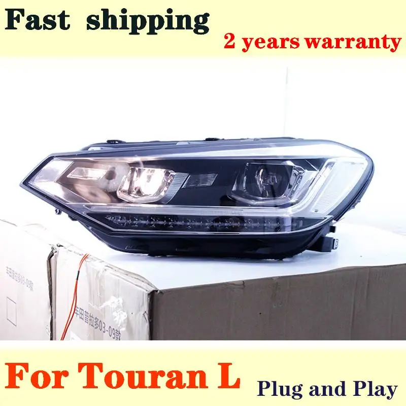 

Car Accessories Head Lamp Case For VW Touran Headlights For Touran 2016 2017 LED Headlight DRL Lens Double Beam Bi-Xenon HID