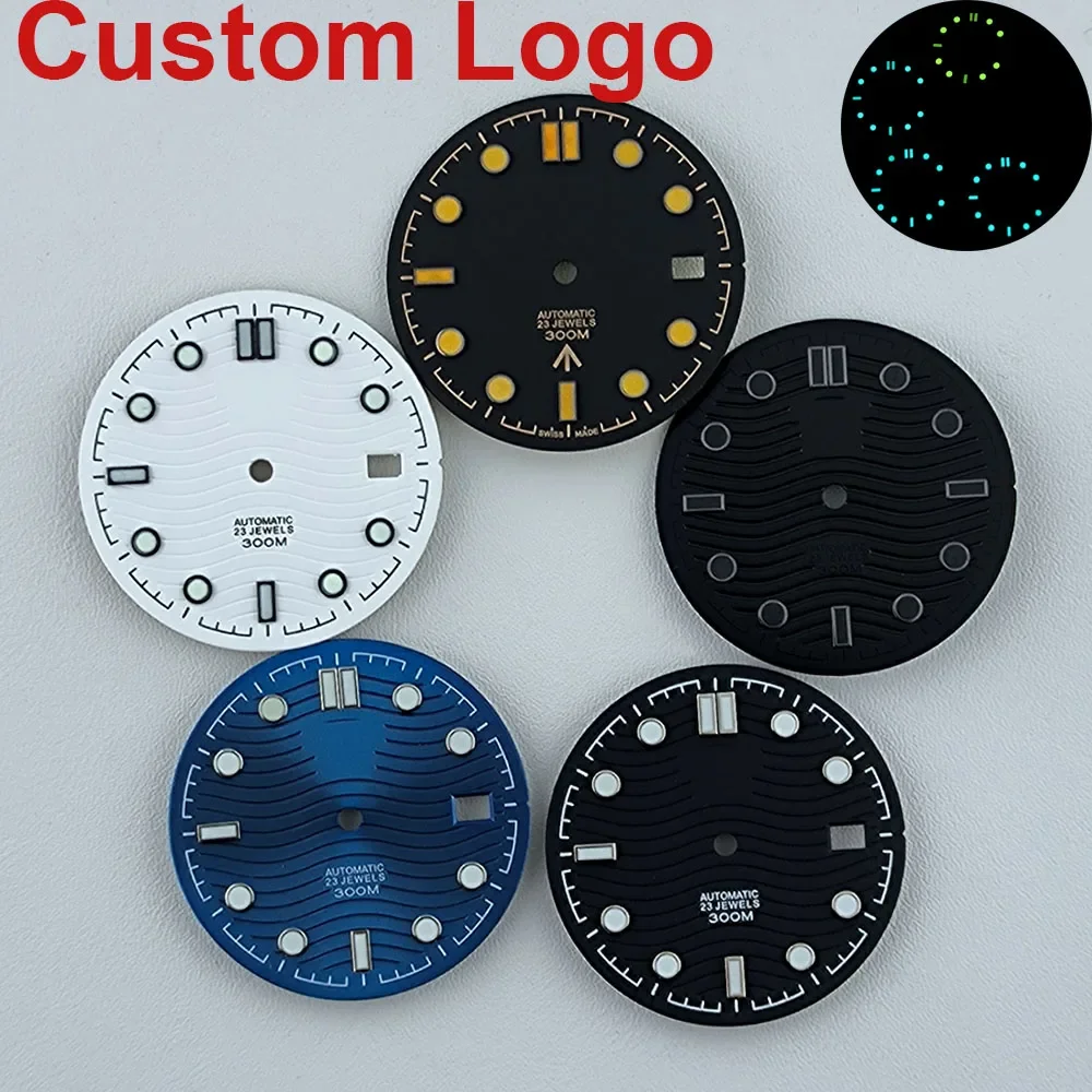 31mm NH35 Dial Watch dial face Luminous dial hands pointers for Seamaster 300 NH35 NH36 movement watch accessories replacements