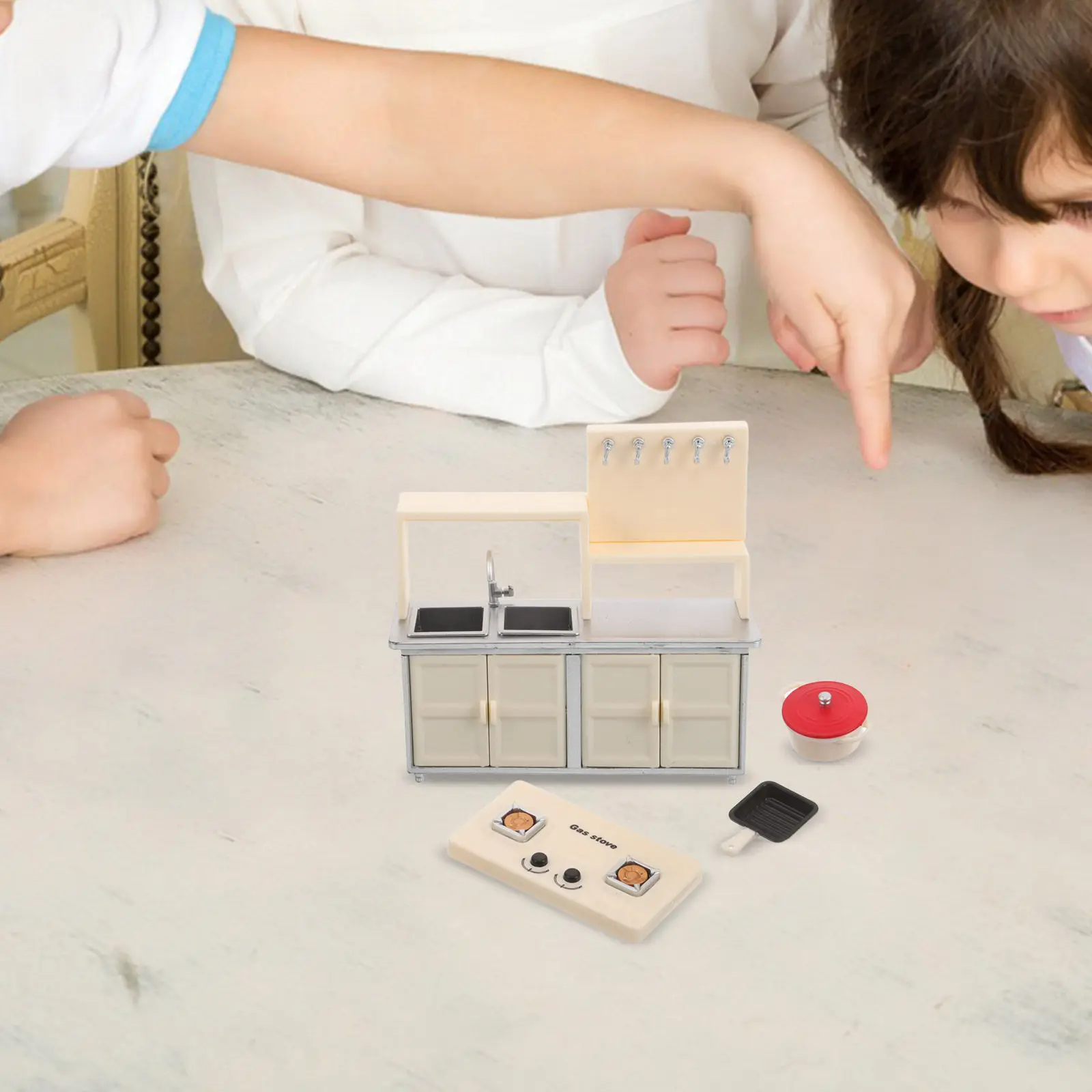

1Set Miniature Dollhouse Stove Set Realistic Gas Cooker for Pretend Play Kitchen Scene Enhances Imaginative Storytelling and