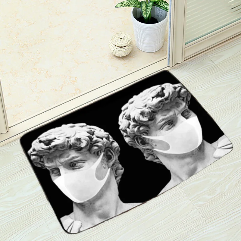 Greek Goddess Statue Mat European Style Home Decorative Rug Bathroom Kitchen Anti-slip Absorbent Mat Entryway Welcome Carpet