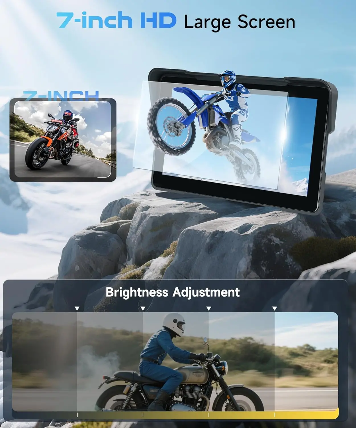 5/7'' Portable Motorcycle Carplay Display Screen Android Auto Digital Motobike Dashboard Navigation Waterproof Moto Accessories image 3