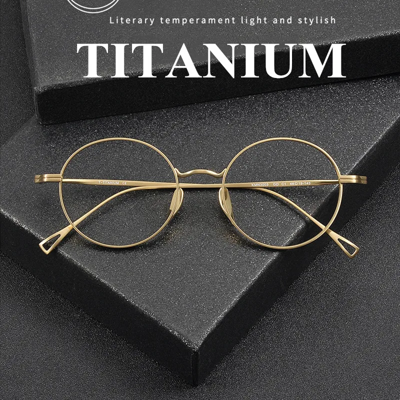 

Оправа для очков 2025, мужские ретро-дизайнерские титановые очки KMN-3003, винтажные люксовые брендовые компьютерные женские модные очки, очки