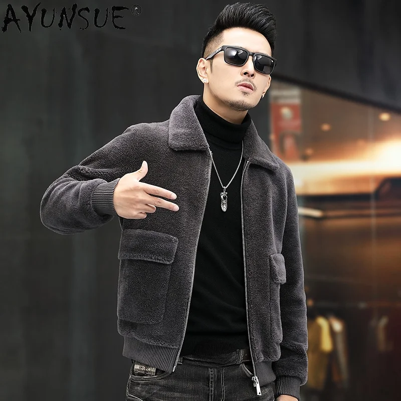 

Genuine Sheep Shearing Coats Male 2021 Winter Autumn Casual Suede Liner Jacket Men's Fur Jaqueta Masculina Gmm373