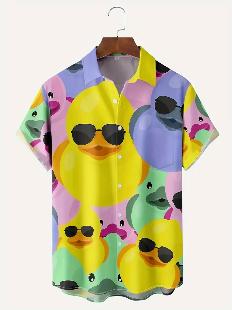 

2025 New Men's Shirts 3D Printed Short Sleeve Shirt Art Fashion Pattern Hawaiian Shirt Trend Unisex Button Shirts Men's Clothing