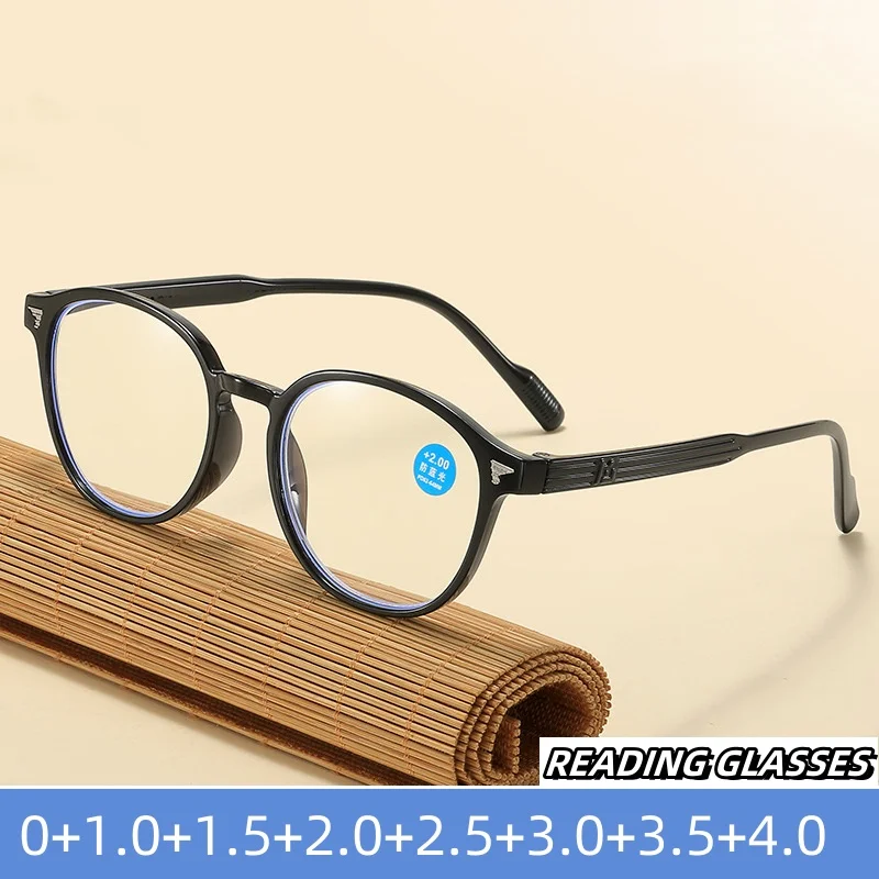 

Round Frame Reading Glasses Anti Blue Light High-definition Far Sight Eyeglasses Love Frame Presbyopia Eyewear for Men Women