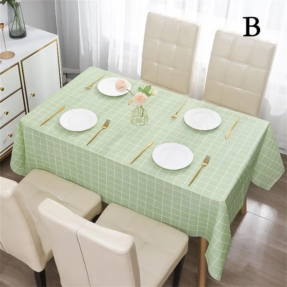 Nordic Style Grid Printed Household Waterproof Oil-proof Dining Table Cloth Table Cover Party Decoration Rectangle Table Cloth