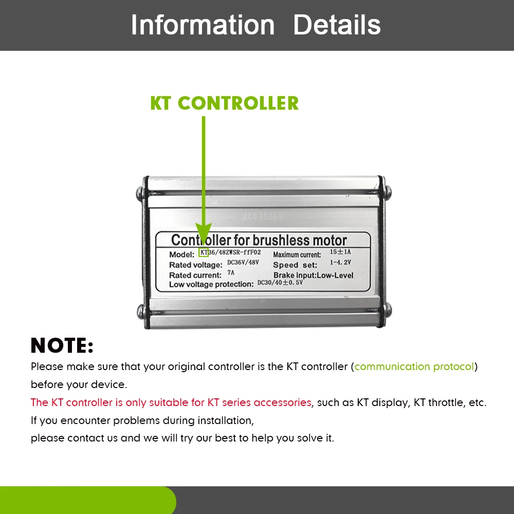 24V/36V/48V 250W-750W KT Ebike Controller with SM Connector+WP Motor Plug for Electric Bicycle 15A 17A 20A 22A Control System