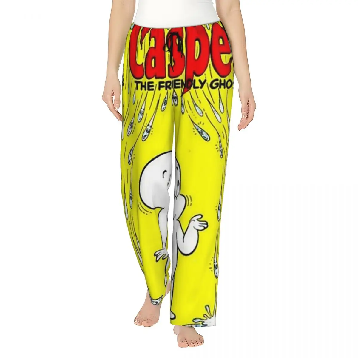 Custom The Friendly Ghost Casper Women Pajama Pants Lounge Sleep Sleepwear Bottoms with Pockets