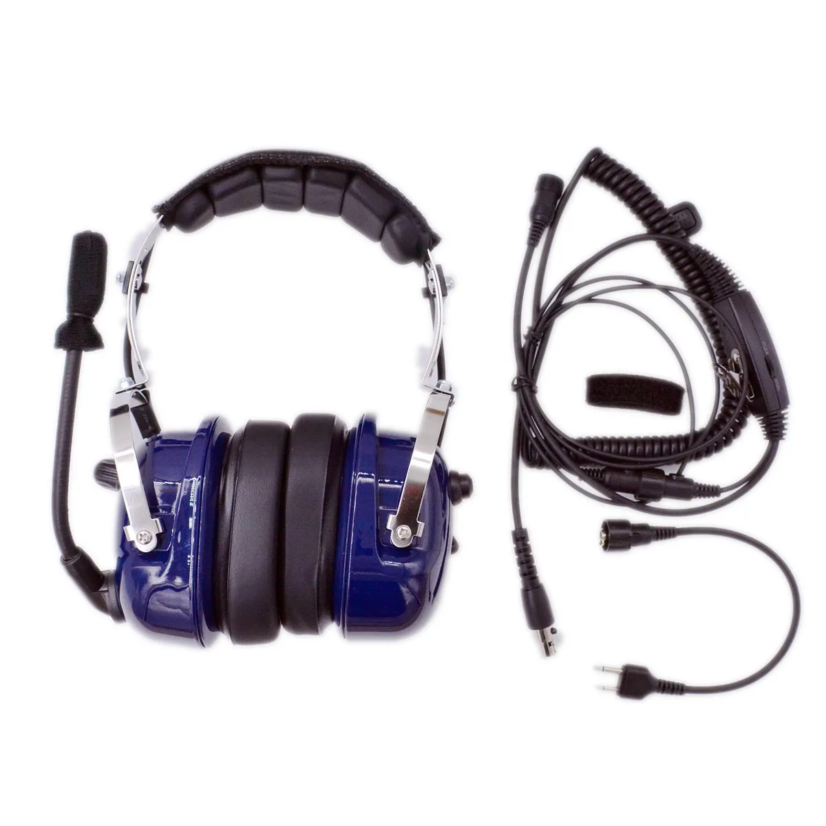 H42 Blue Heavy Duty Headset Noise Cancelling AVIATION TACTICAL for Kenwood Motorola Icom Air Racing Shooting Earmuffs Earpiece