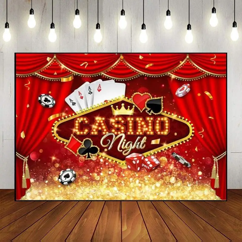 

Cake Party Backdrop Baby Shower Decoration Wall Casino Night Gambling Slot Machines Game Hall Banner Happy Birthday Background