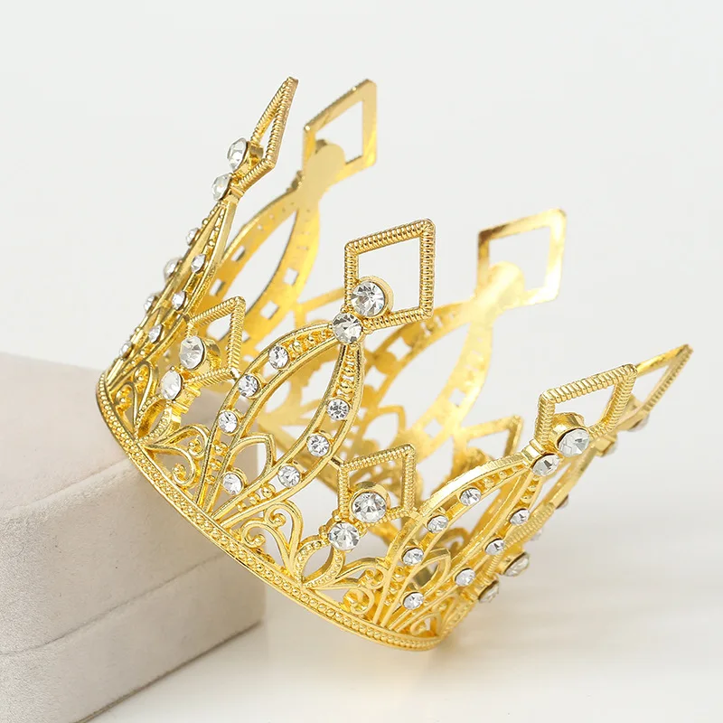 Gold Crown Cake Topper Crystal Crown Cake Decoration Wedding Supplies Princess Birthday Party Cake Decorations