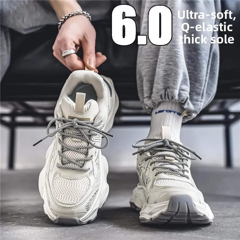 

Men's Summer Fashionable Breathable Mesh Upgraded Dad Shoes Thick Bottom Casual Sports Trendy Shoes Increased Height Leisure