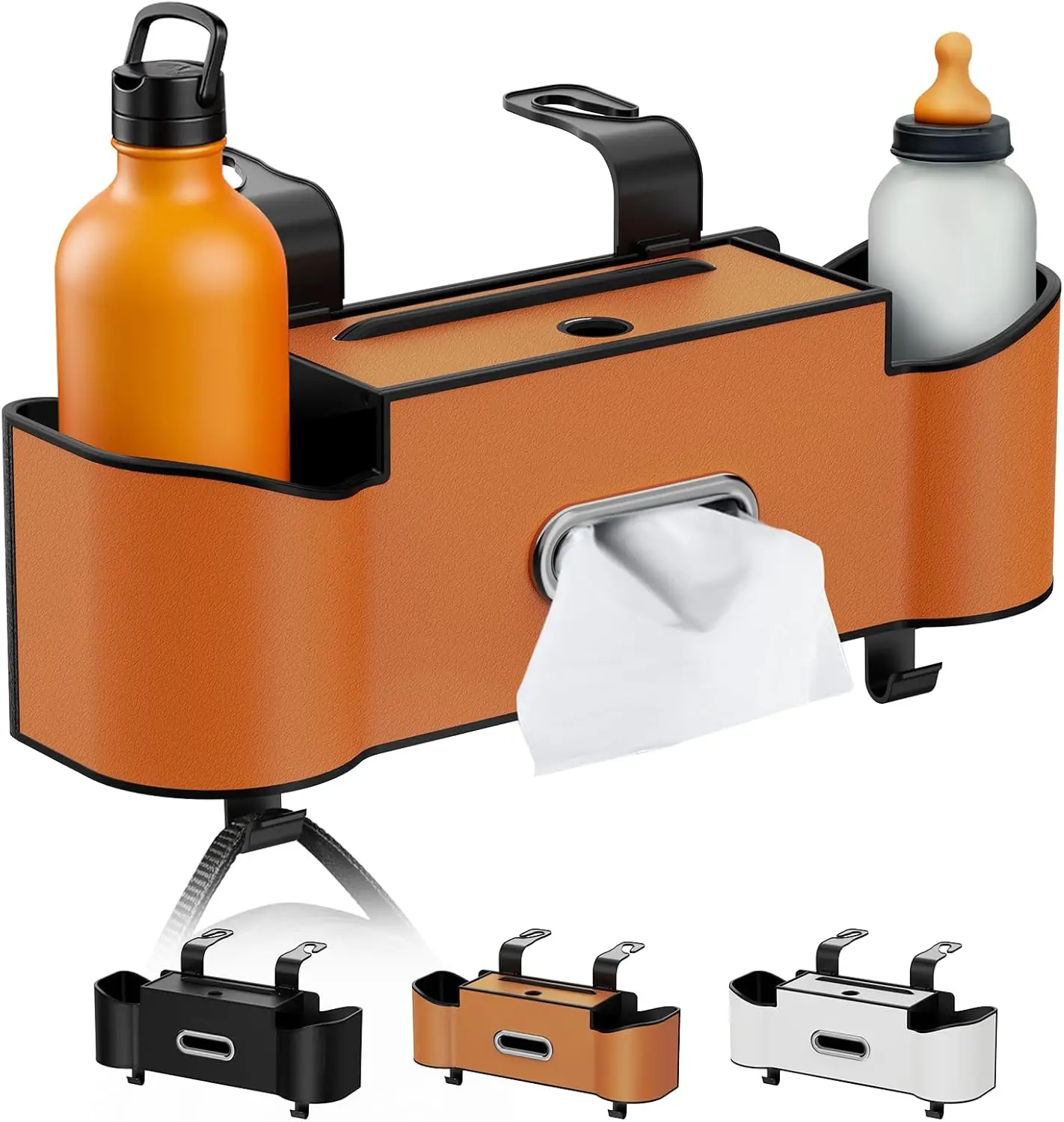 

Многофункциональный органайзер и ящик для хранения в автомобиль, ящик для хранения на спинку сиденья с держателем для салфеток, 2 подстаканника