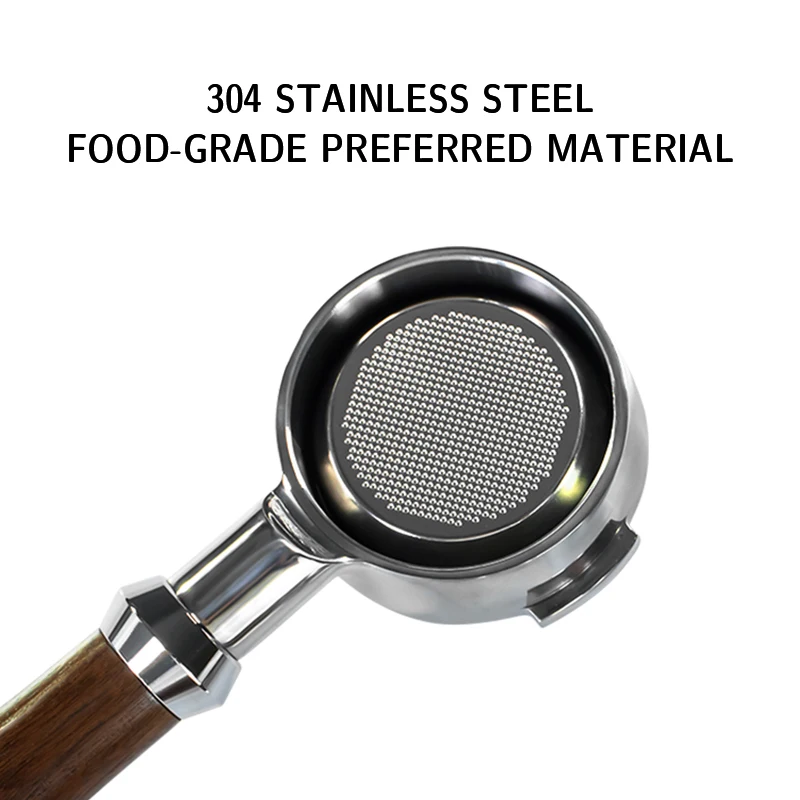 58mm Bottomless Portafilter Stainless Steel for 2 Cups Basket Replacement Espresso Machine Coffee Accessories Barista Tool