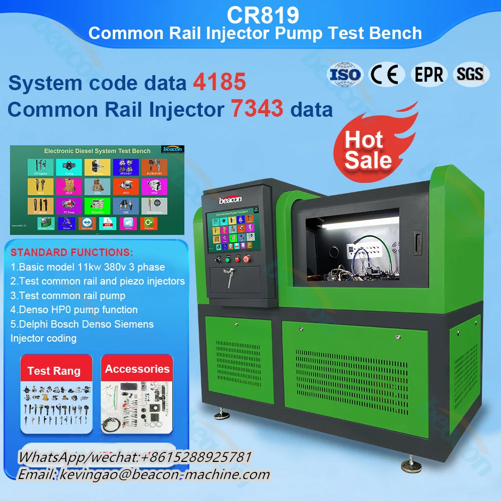 Crs-819 High Quality Crdi/ Eui/Eup /Heui Injector Test Bench Eps819 Common Rail Tester Fuel Pump Test Bench Cr708 Qr-Coding Bip