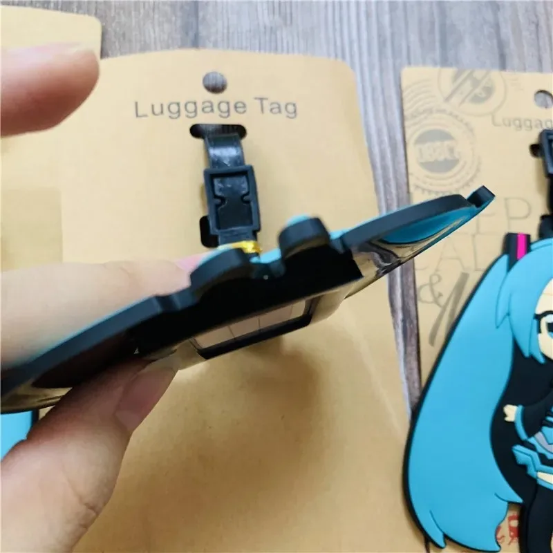 Hatsune Miku Luggage Tags Backpack Decoration Cartoon Portable Label Girl ID Address Holder Anime Baggage Identification Hanging