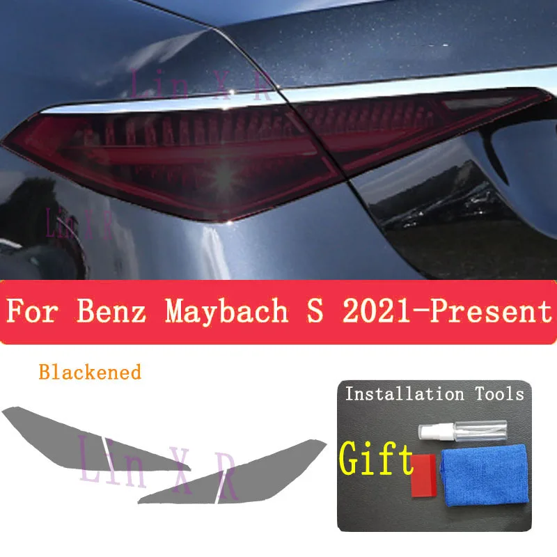 

For Mercedes Benz Maybach W222 Rear Headlamp Car Styling Sticker Headlamps TPU Smoked Black taillight Protector Film accessories