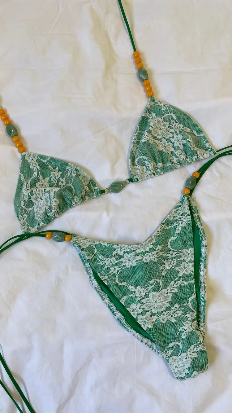 

Fashion Lace Patchwork Bikini Women Swimsuit Sexy Strapped Micro Biquini Lady Swimwear Bathing Suit Female Beachwear Getways