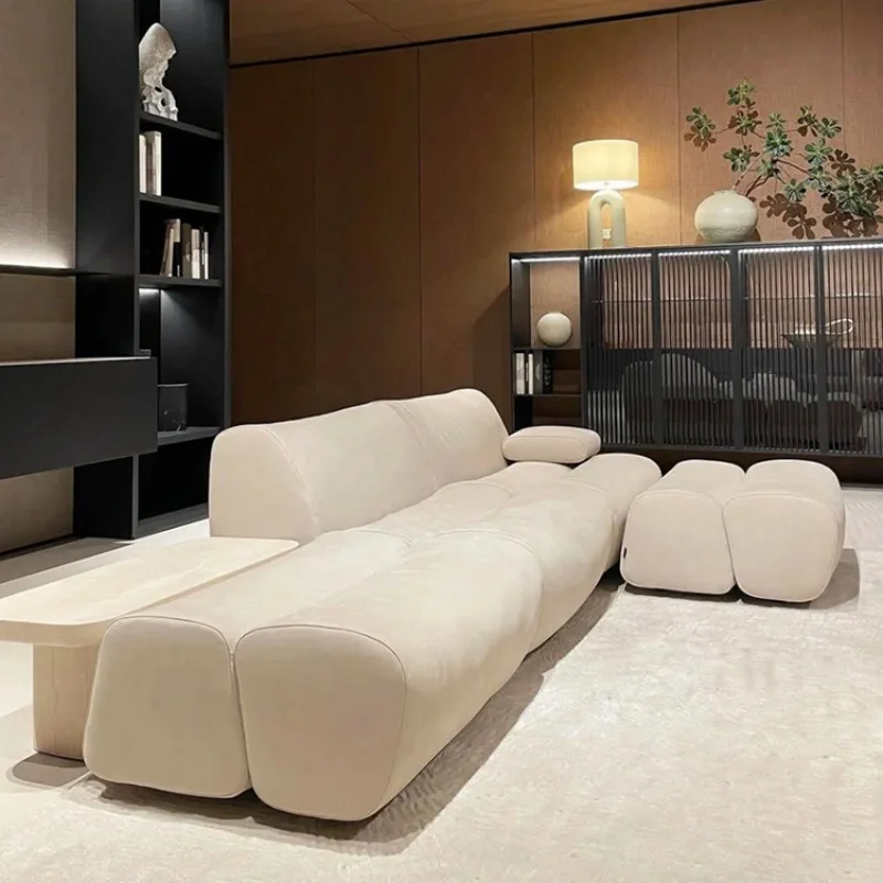 

Italian, minimalist, curved, bamboo, sofa, large flat, villa, living room, new model