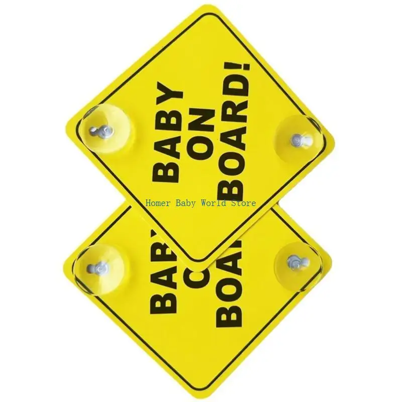 

B2QD Pack of 2pcs Baby Car Safety Decal High Reflective Design PP Safety Car Warning Sign for New Parent