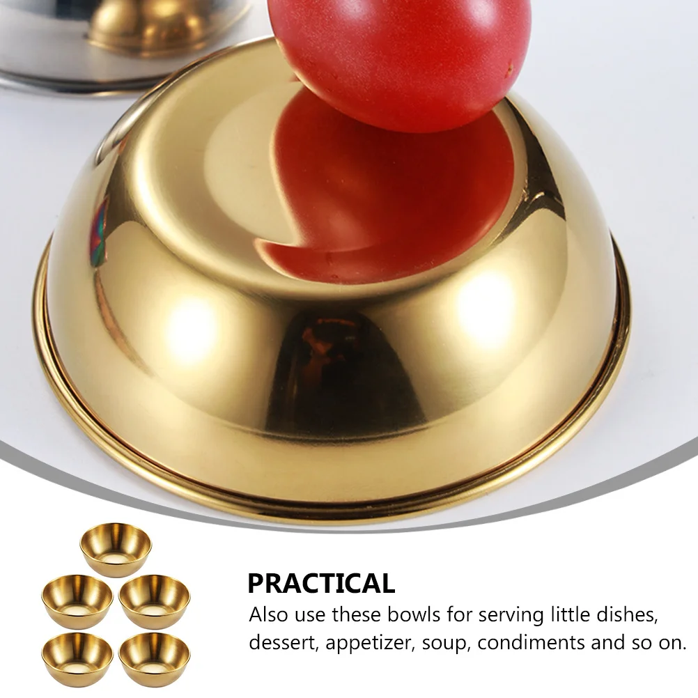 

4pcs Stainless Steel Sauce Dishes Round Appetizer Plates For Dipping Sauces Dessert Soup Condiments Kitchen Tableware Spice Bowl