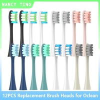 12PCS Vacuum Sealed Packed Replacement Brush Heads for Oclean X PRO/ Z1/ F1/ One/ Air 2 /SE Soft DuPont Deep Cleaning Nozzles