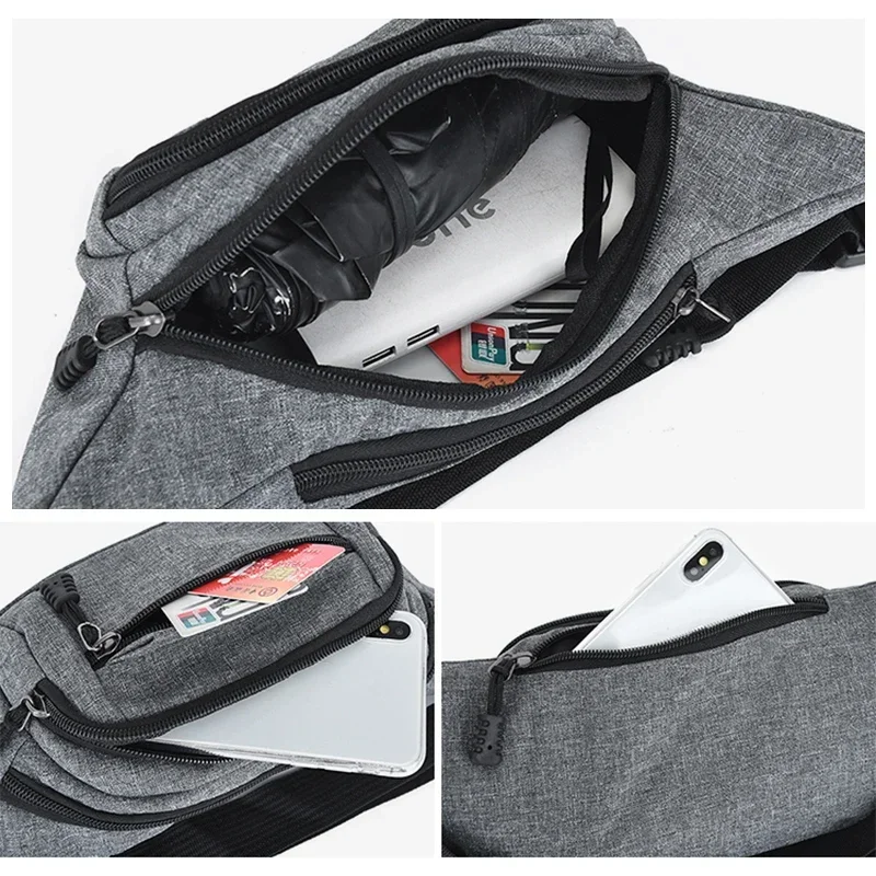 Riñonera grande informal para hombre y mujer, bolso de lona para viaje, motocicleta, plátano