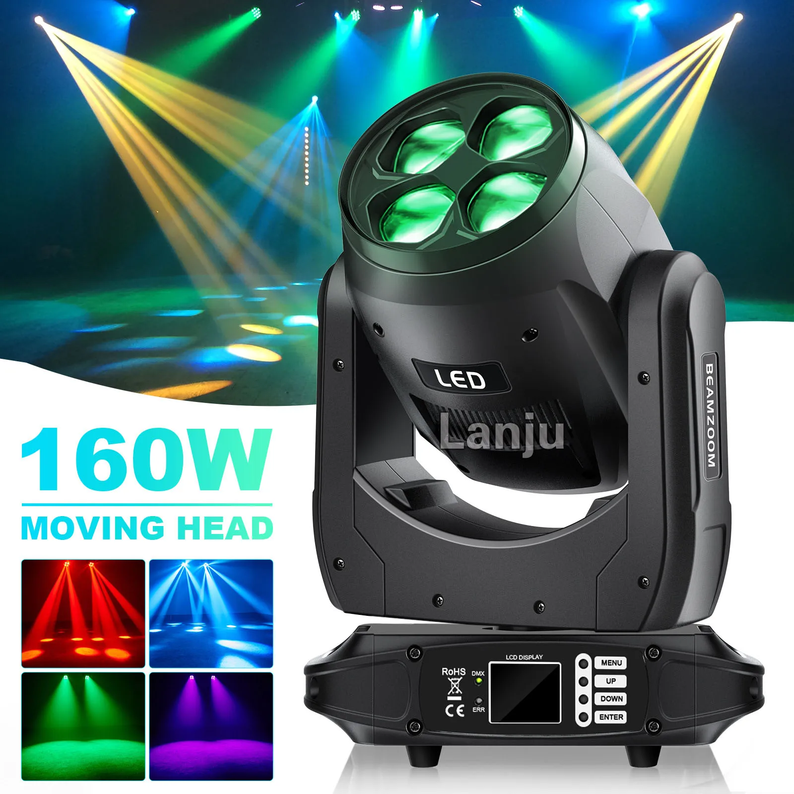 

LED 4x40W 4in1 moving head light RGBW Bee Eye focusing dyeing lights Pattern beam DJ disco wedding party audience stage lighting