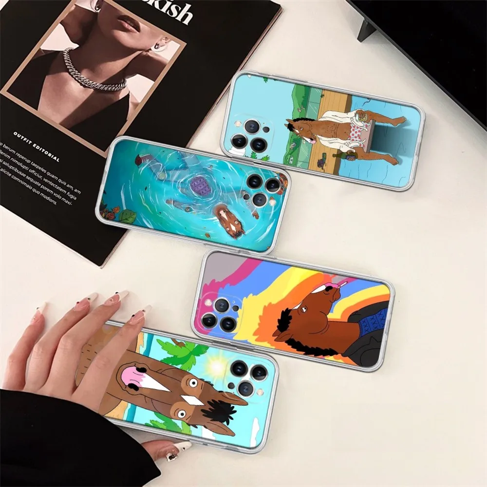 B-bojack H-Horse-Mans Phone Case Silicone Soft for iphone 15 14 13 12 11 Pro Mini XS MAX 8 7 6 Plus X XS XR Cover