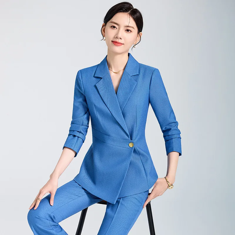 Business Wear Suit Women's Spring and Autumn2024New Suit Bootcut Trousers Suit Two-Piece Casual Fashion Set