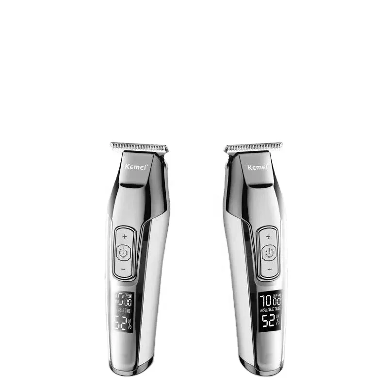 Kemei Clipper ผมไฟฟ้าแบบชาร์จไฟได้ LCD KM-5027 คุณภาพสูงไร้สาย Trimmer ในครัวเรือนตัดผมแกะสลัก Trimmer