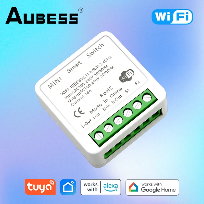 

Tuya WiFi Smart Switch Module 1/2/3 Gang Two-way Control DIY Breaker Voice Control Smart Switches Work with Alexa Google Home