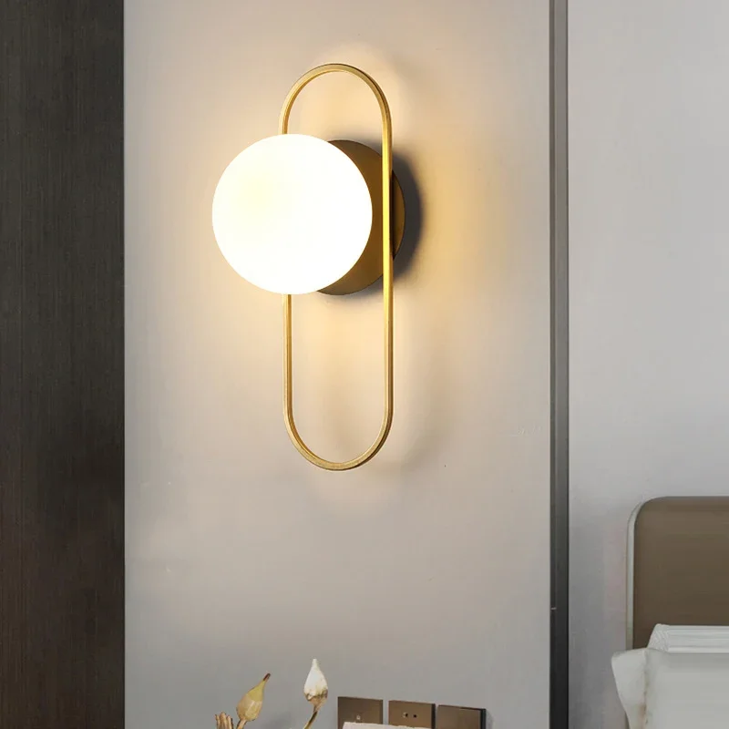 Lampade da parete a LED per interni in oro nero con lampadina 9W G9 per camera da letto interruttore nordico applique da parete a LED applique da parete per apparecchio da corridoio