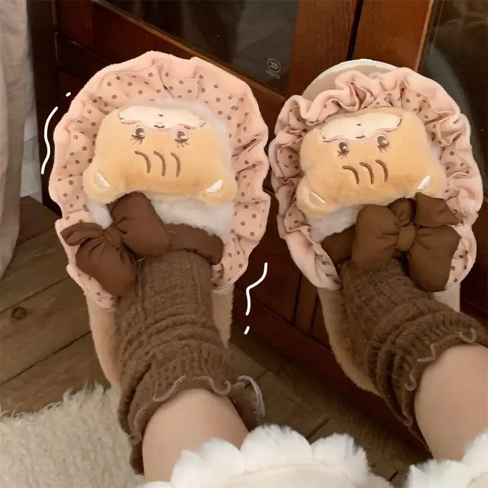 Cute Animal House Slippers Fuzzy Warm Bedroom Slipper Socks Non-Slip Grippers with Funny Face Designs Fun Christmas Gifts Unique