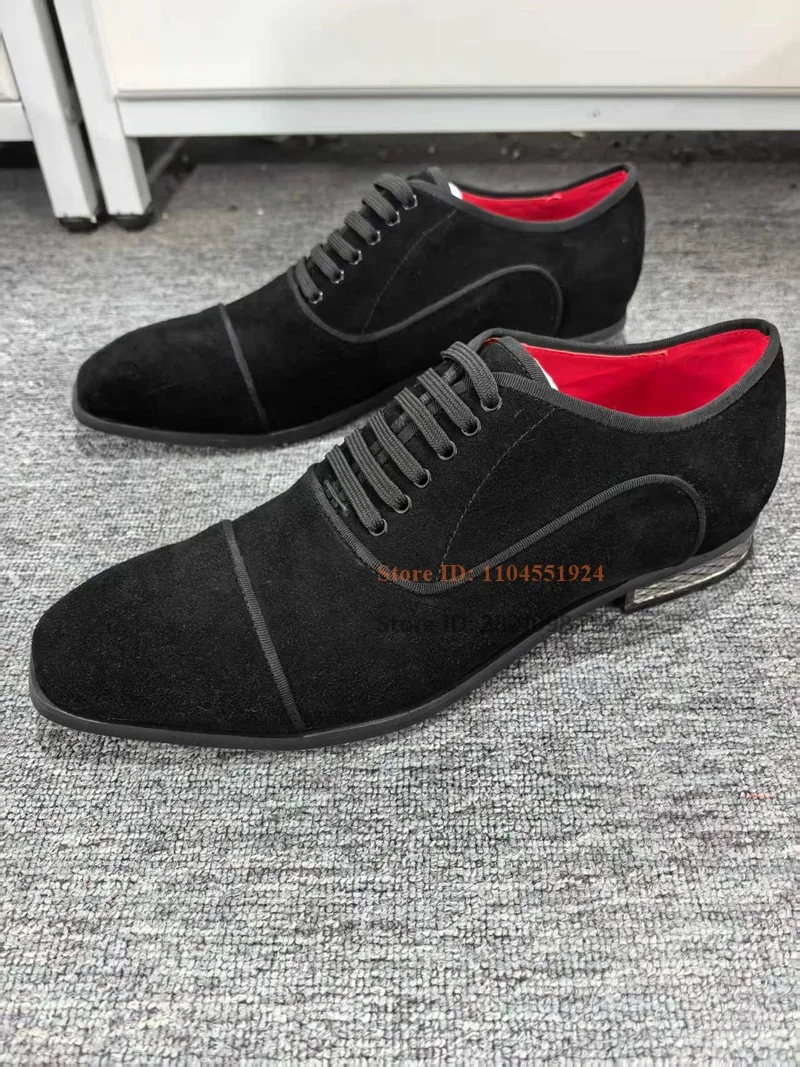 

Mens Dress Shoes Black Suede Leather Slip On Driving Shoes Retro Gentleman Square Toe Party Flats Men High Quality Gifts
