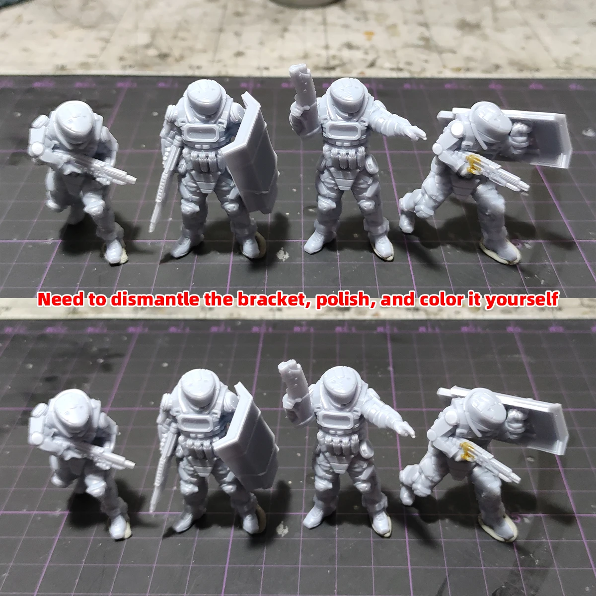 1/35 1/48 1/60 1/72 1/100 1/144 Modellbausatz 3D Harz Miniatur-Soldatenfiguren Diorama Unbemalt Cyberpunk Cyborg Squad DIY – Detail 1