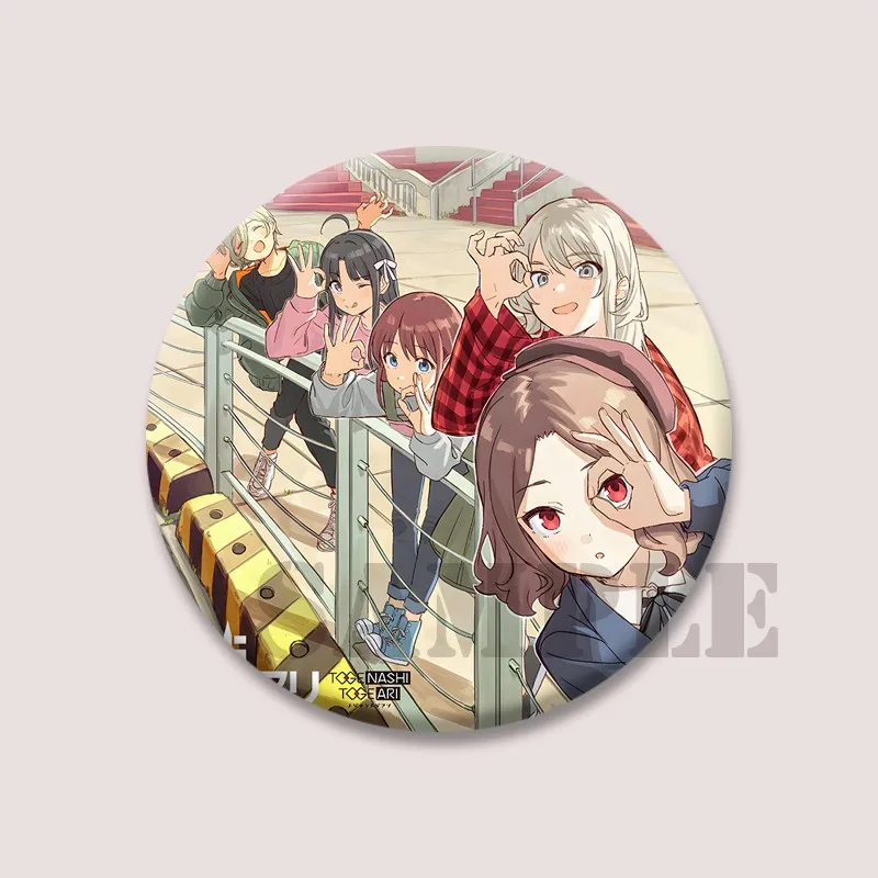 أنيمي الفتيات الفرقة صرخة لينة زر دبوس الكرتون نينا Iseri روبا موموكا شارات بروش مستدير لحقيبة الظهر الملابس ديكور مجوهرات هدايا